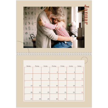 Fotokalender A4 dobbel — Asymmetrisk tekst