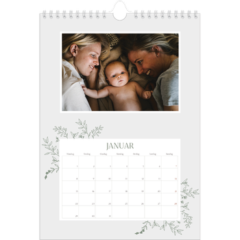Fotokalender A4 — Håndtegnet blomster