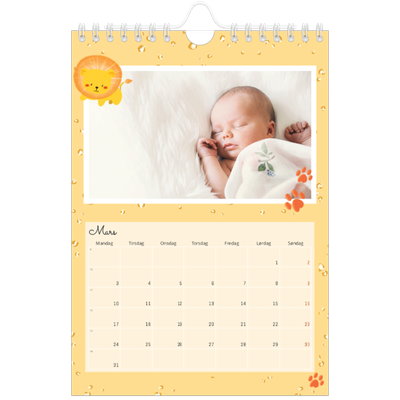 Fotokalender A5 — Søte dyr [Mars]