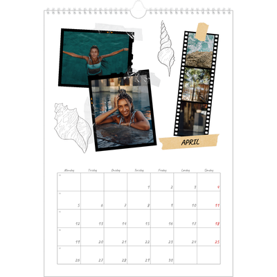 A3 Månedskalender — Scrapbook stil [April]