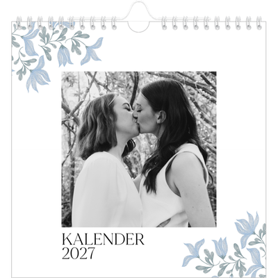 Månedskalender kvadratisk — Elegant blomstret [kalender-forside]