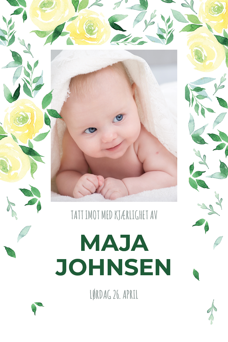 Invitasjoner — Akvarell gule blomster