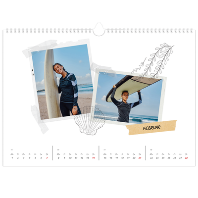Fotokalender A3 — Scrapbook stil [Februar]
