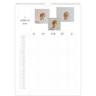 A3 Familieplanleggere — Planleggeren - Familie på 5 [Februar]