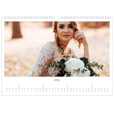 Fotokalender A3 — Klassisk kobolt [April]