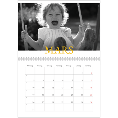 Fotokalender A4 dobbel (30 x 40 cm) — Historisk stil [Mars]