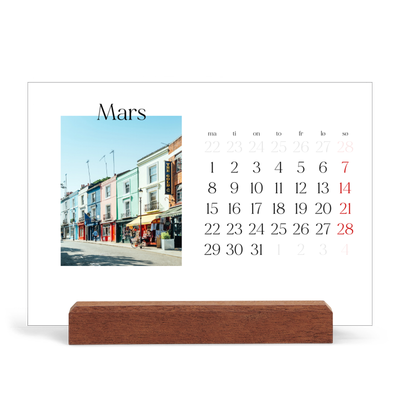 Bordkalender med trestativ - Liggende  — Min reiseskildring [Mars]