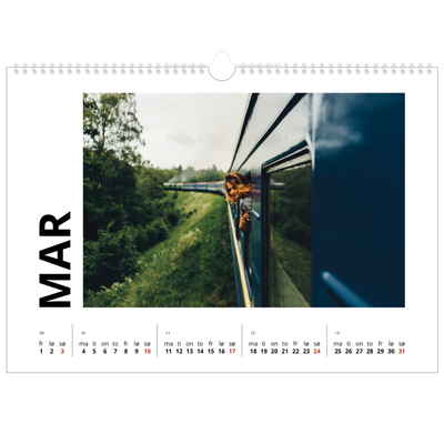 Fotokalender A3 — Hvit kalender [Mars]