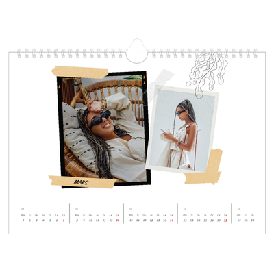 Fotokalender A4 — Scrapbook stil [Mars]