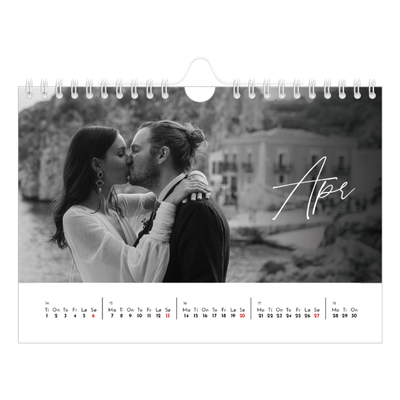 Fotokalender A5 — Elegant skrift [April]
