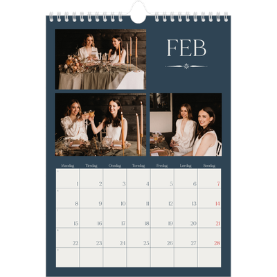 Fotokalender A4 (20 x 30 cm) — Skifer & seriffer [Februar]