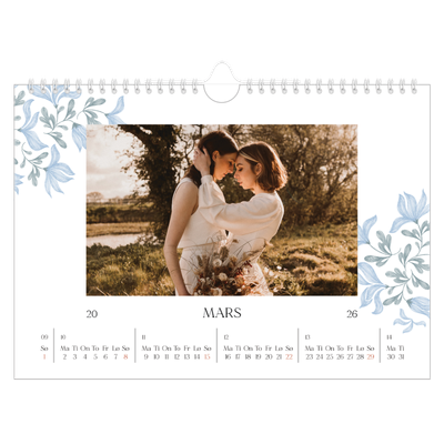 Fotokalender A4 — Elegant blomstret [Mars]