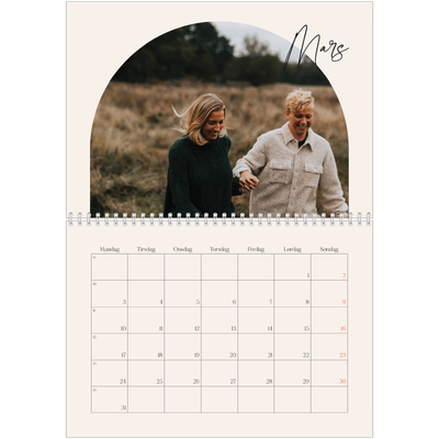 Fotokalender A4 dobbel (30 x 40 cm) — Buet bilderamme [Mars]