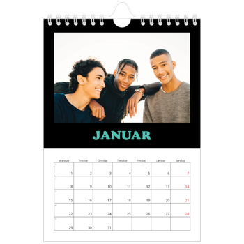 Fotokalender A5 — Morsom typografi