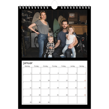 Fotokalender A4 — Svart ramme