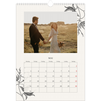 A3 Månedskalender — Blekk & blomst [Mai]