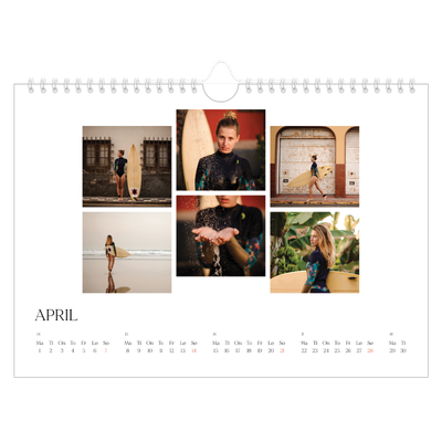 Fotokalender A4 — Surfing i solnedgang [April]