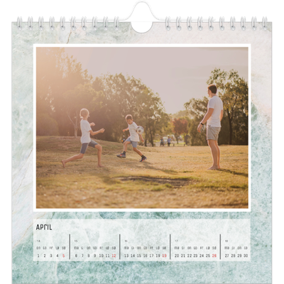 Månedskalender kvadratisk — Marmorbakgrunn [April]