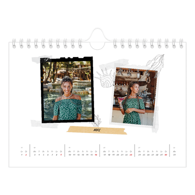 Fotokalender A5 — Scrapbook stil [Mai]