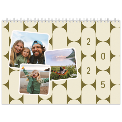 Fotokalender A4 dobbel (30 x 40 cm) — Retro mønstre [kalender-forside]