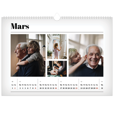 Fotokalender A3 — Avisstil [Mars]