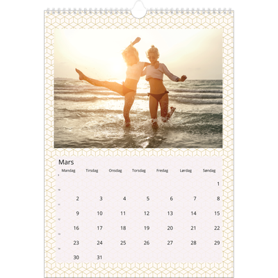 A3 Månedskalender — Geometrisk [Mars]