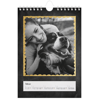 Fotokalender A5 — Rammer med glitter [Februar]