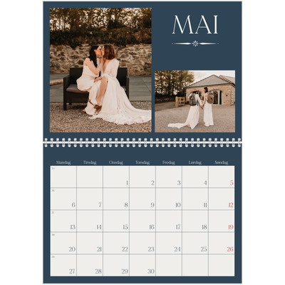 Fotokalender A4 dobbel (30 x 40 cm) — Skifer & seriffer [Mai]