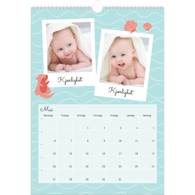 A3 Månedskalender — Søte dyr [kalender-forside]