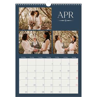 A3 Månedskalender — Skifer & seriffer [April]