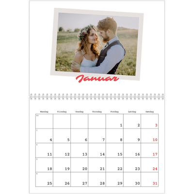 Fotokalender A4 dobbel (30 x 40 cm) — Signert trykk [Januar]