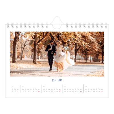 Fotokalender A5 — Klassisk kobolt [Januar]