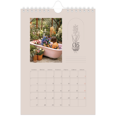 Fotokalender A5 — Enkel botanisk [kalender-forside]