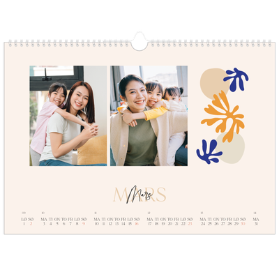 Fotokalender A3 — Minimalistisk korall [Mars]