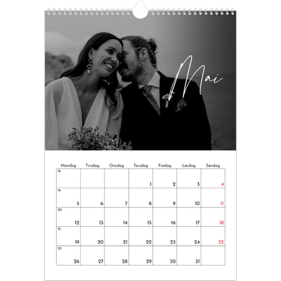 A3 Månedskalender — Elegant skrift [kalender-forside]