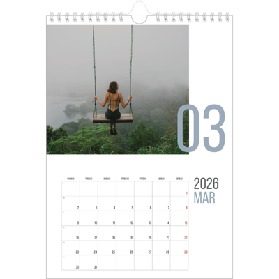 Fotokalender A4 (20 x 30 cm) — Tall for måned [Mars]