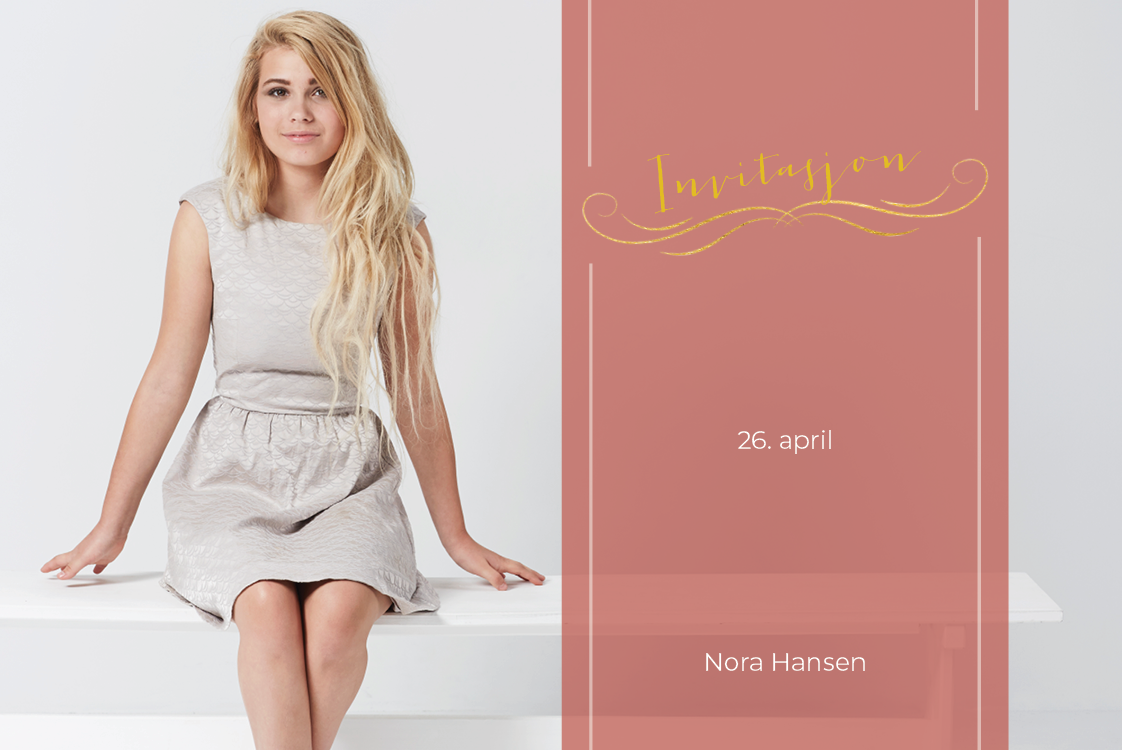 Invitasjoner — Vintage rosa bånd