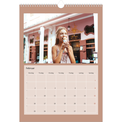 A3 Månedskalender — Kalender i jordtoner [Februar]