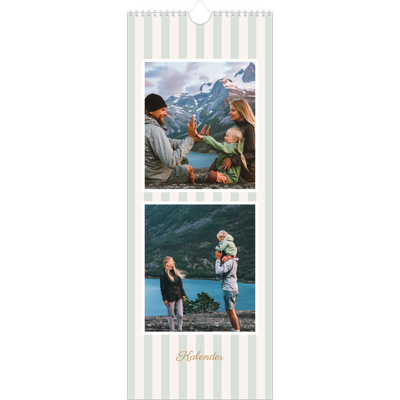 Fotokalender smal  — Skrift og striper [kalender-forside]