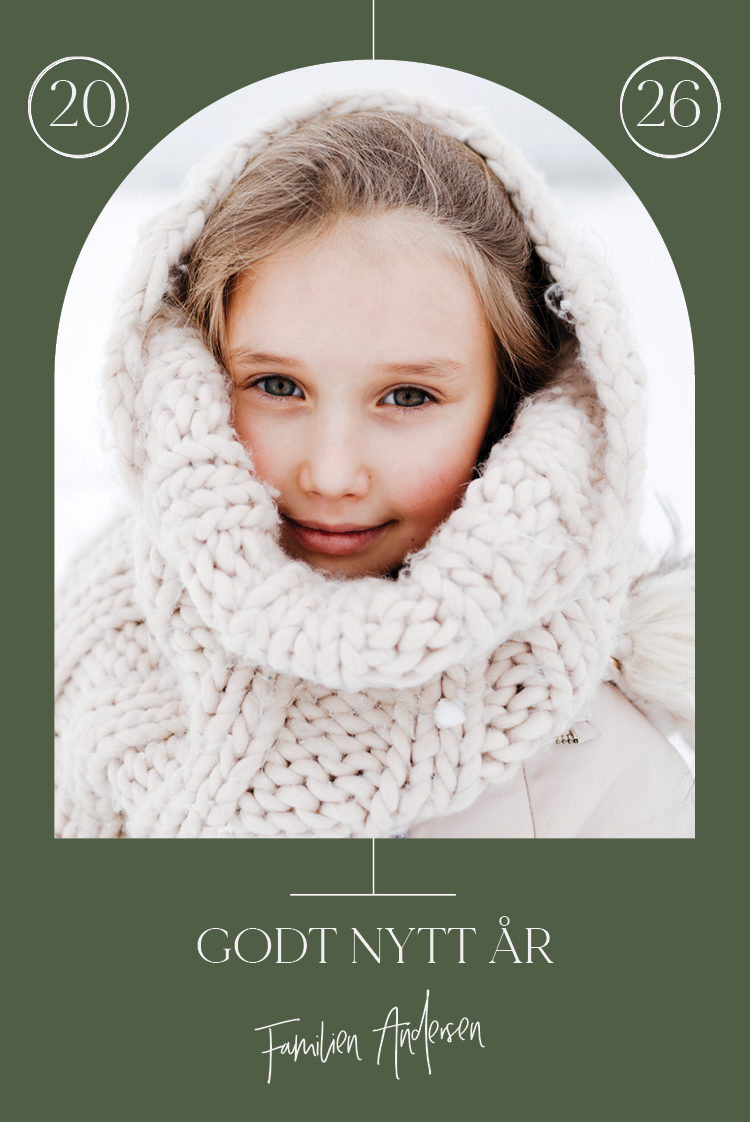 Fotokort — Grønt med buet ramme