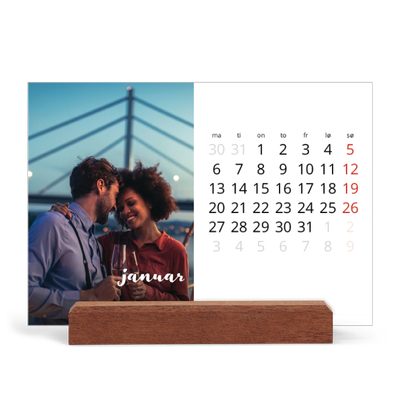 Bordkalender med trestativ - Liggende  — Håndskrift på bildet [Januar]