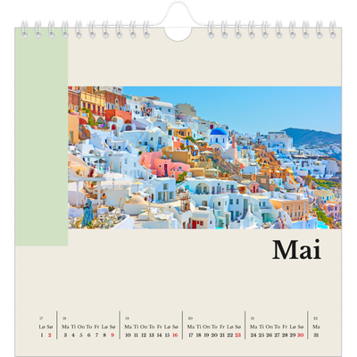 Månedskalender kvadratisk — Verdens severdigheter [Mai]