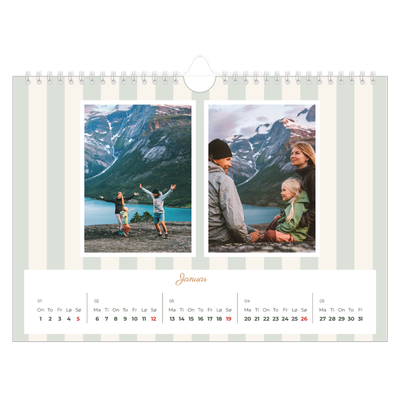 Fotokalender A4 — Skrift og striper [Januar]