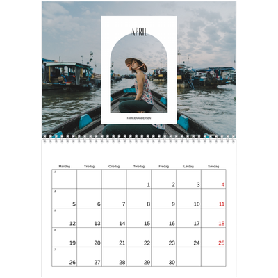 Fotokalender A4 dobbel (30 x 40 cm) — Den åpne buen [April]