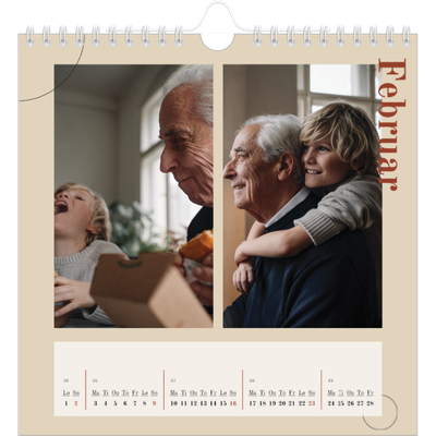 Månedskalender kvadratisk — Asymmetrisk tekst [Februar]