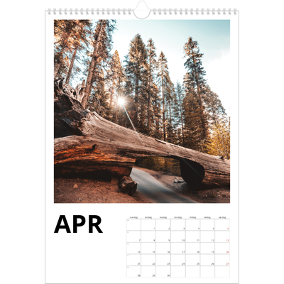 A3 Månedskalender — Hvit kalender [April]
