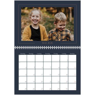 Fotokalender A4 dobbel (30 x 40 cm) — Prøyssisk blå [kalender-forside]