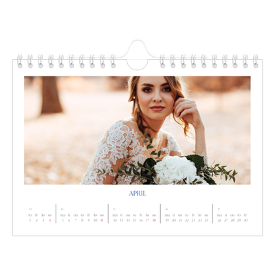 Fotokalender A5 — Klassisk kobolt [April]