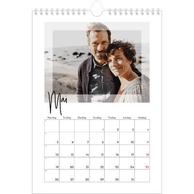 Fotokalender A4 (20 x 30 cm) — Transparente rammer [kalender-forside]
